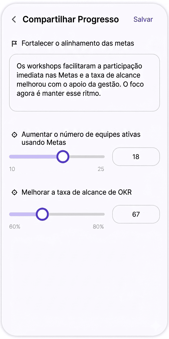 Tela de check-in com progresso e contexto